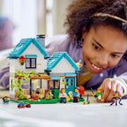 LEGO Creator 3 in 1 Cozy House Building Kit, Rebuild into 3 Different Houses, Includes Family Minifigures and Accessories, DIY Building Toy Ideas for Outdoor Play for Kids, Boys and Girls, 31139