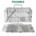 EPESTOEC 17.3" Heavy Duty Squirrel Trap, Folding Live Small Animal Cage Trap, Humane Cat Traps for Stray Cats, Rabbits, Raccoons, Skunks, Possums and More Rodents, Catch and Release.