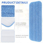 Replacement Microfiber Pad for Rubbermaid Commercial 18 Inch and 17 Inch Mop - 10 Pack Wet & Dry Commercial Cleaning Refills Reusable Mop Refills Fit for Any Microfiber Flat Mop 18" 17" - Trapezium