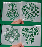 NEGLEX Celtic Knot Stencils, Traditional Irish Designs, 6 X 6 Inch Reusable Mylar Stencil for DIY Crafts and Decorations, Celtic Stencil for Painting On Wood, Fabric, Walls, and More 20PCS