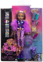Monster High Clawdeen Wolf Doll with Pet Dog Crescent & Accessories Like Backpack, Planner, Snacks & More