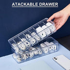 Tatuo 1 Pcs Cable Organizer with 10 Wire Ties, Clear Plastic Cord Storage Box with Lid for Home Office Desk Organizers and Accessories