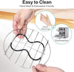GSlife Instant Pot Steamer Rack with Silicone Handle - Stainless Steel Instant Pot Accessories, Steam Rack for 6, 8 Qt Pressure Cooker, Cooking Cooling Steaming Baking Rack 7.7'', 2 Pack
