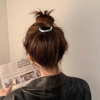 Hair Ties for Women, Sliver Metal Hair Cuffs Hair Accessories Elastic Hair Ties Ponytail Cuff Hair Bands for Both Thick Hair and Thin Hair
