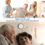 Wireless Caregiver Pager Panic SOS Call Button with Receiver for Elderly/Patient/Child, 500+ ft Range Attention Pager Alarm Nurse Calling Alert Patient Help Button for Home/Personal
