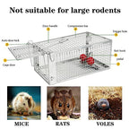 2-Pack Humane Rat Traps, Live Mouse Rat Cage Traps Catch and Release for Indoor Outdoor, Small Animals Traps, Easy to use,(10.6"x 5.5"x 4.5")