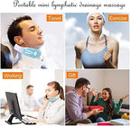 Nubudoz EMS Neck Acupoints Lymphvity Massager Device, Lymphatic Drainage Machine, 12 Modes EMS Neck Massager for Pain Relief, Portable Neck Lymphatic Massager for Women Men Gift (A)
