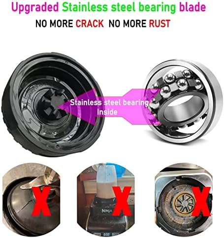 [UPGRADE] 6-Fin Male Blender Blade Replacement Parts for Nutri Ninja Blender BL660 BL770 BL780 BL740 etc.(Small 3.35inch blade)