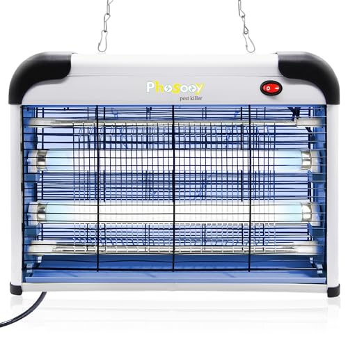 Phosooy Electric Bug Zapper, 2800V High Grid Indoor Mosquito Killer with 20W Lamps, Plug-in Hanging Insect Trap for Mosquitoes, Moths, Gnats, Flies and Flying Insects Indoor Use