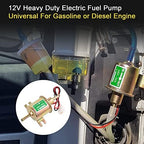 Universal Electric Fuel Pump Kit 12v 3-6 PSI Low Pressure with Fuel Filter 6.56 FT 5/16" ID Fuel Line Replacement For Carburetor Lawn Mower Gas Diesel Fuel Transfer Pump