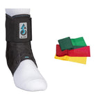 Med Spec ASO Ankle Stabilizer, Black, Small & THERABAND Resistance Band Set, Professional Latex Elastic Bands, 5 Foot, Yellow, Red & Green, Beginner