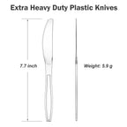 Dealusy 360 Count Extra Heavy Duty Clear Plastic Knives Disposable, BPA-Free, Heat Resistant, Solid and Durable Disposable Knives Bulk, Premium Plastic Knives heavy duty for Party Supply