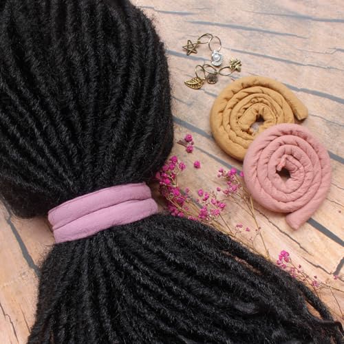 3 Pcs Spriral Lock Hair Tie dreadlock hair tie set dreadlock accessories for women and men dreadlocks ponytail holder Dread hair ties for braids thick curly hair (16 inches, Light Colour)