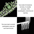 COCIDE Green Tiara and Crowns for Women Crystal Headband Princess Rhinestone with Combs Bride Hairpiece Bridal Wedding Prom Birthday Party Hair Accessories Jewelry for Women and Girls