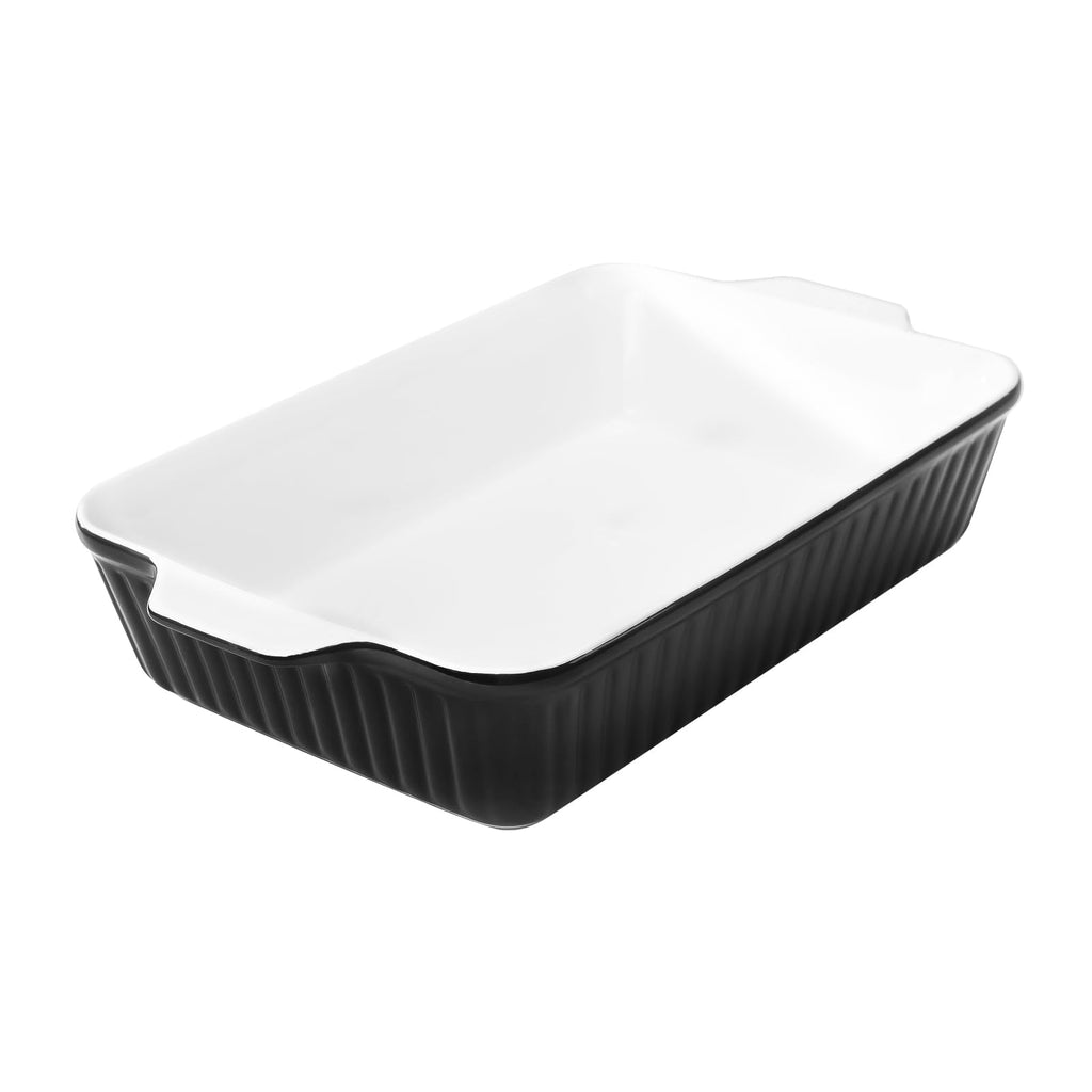 DOWAN 9x13-Inch Casserole Dishes for Oven, Ceramic Baking Dish, Large Lasagna Pan Deep, 4.2 Quarts Baking Pan with Handles, for Casserole, Bakeware, Lasagna, Home Kitchen Gift, Black