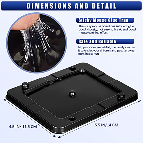 24 Pack Large Baited Glue Traps Sticky Mouse Trap Rat Traps Indoor Rodent Killer Baited Trays Rat Mouse Exterminator Plastic Sticky Non Toxic Mice Trap for Home Indoor Outdoor Mice Rats Snake Rodent