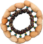 Cacho Seed Rattle Bracelet Anklet, 2 PCS African Shaker Nut Shell Bracelet Natural Percussion Accessories Musical Instrument