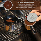 MEION 54mm Espresso Dosing Funnel and Puck Screen Set for 54mm Breville Portafilters, Magnetic Coffee Funnel, Reusable 53.3mm Espresso Puck Screen, Espresso Tools Espresso Accessories (54mm, Black)