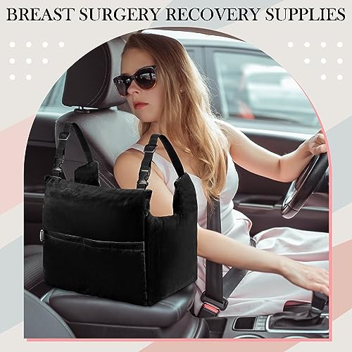 Mastectomy Pillow Post Surgery Pillow, Breast Pillow for After Breast Cancer Mastectomy Necessities, Mastectomy Pillow for Mastectomy Surgery Recovery and Breast Reduction, Gifts for Women (Black)
