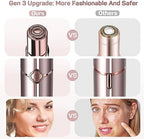Facial Hair Removal for Women, Electric Painless Rechargeable Facial Hair Remover for Face, Lip, Chin with 2 x Replacement Heads