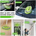 Ordenado 62" Car Wash Brush Kit Mitt Mop Sponge with Long Handle Chenille Microfiber Car Cleaning Brush Kit Supplies Car Washing Mop Kit Car Care Kit of Scratch-Free Replacement Head for Car RV Truck