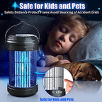 Solar Bug Zapper Outdoor, Electric Mosquito Zapper with 3600mAh Rechargeable Battery for Home, Backyard, Camping, 4200V High Powered 3 in 1 Fly Insect Killer for Mosquitoes, Gnats, Flies, Moths