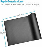 Bearded Dragon Tank Accessories, Reptile Terrarium Liner Substrate for Leopard Gecko, Snake, Lizard and Tortoise, Non-Adhesive Reptile Carpet Bedding for Reptile Tank, Black