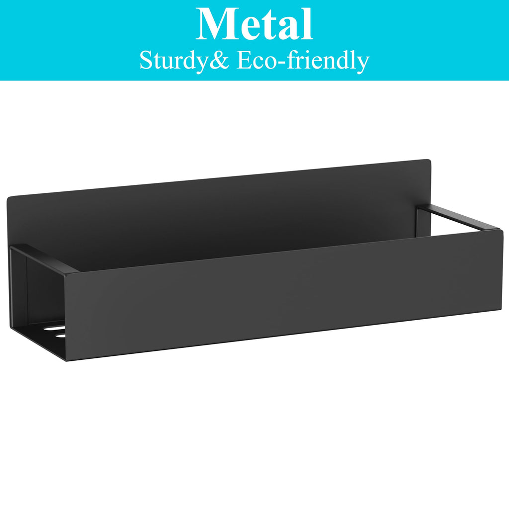 Metal 4 Pack Magnetic Spice Storage Rack Organizer for Refrigerator and Oven, Black Fridge Organizers and Storage, Metal
