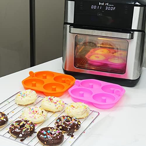 Silicone Donut/Bagel Pan. 2pcs/sets Donut/Bagel Molds Air Fryer Accessories Compatible with Ninja Foodi Intsant Votrex intsant pot 6qt 6.5qt 8qt 12qt Air Fryer and Oven