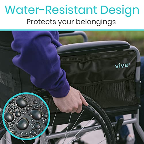 Vive Walker Bag - Accessories Wheelchair Basket Pouch (Water Resistant) - Seniors Caddy Accessory Attachment for Folding, Rolling Walkers - Carry Storage Carrier Tote - Lightweight, Universal Size