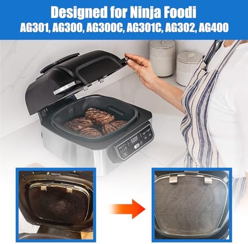 Stainless Steel Replacement Splatter Shield for Ninja Foodi AG301,Air Fryer Splatter Screen,Fine Mesh Splatter Screen for Ninja Foodi 5 in 1 Indoor Grill Air Fryer AG300 AG300C AG301C AG302 AG400
