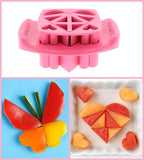 FunBites Food Cutter Green Squares/Pink Hearts/Orange Triangles, Sandwich Cutter for Kids, Bento Lunch Box Accessory Cuts Food into Bite-Size Shapes, Great for picky eaters.