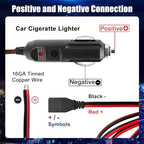 CB Power Cord 3 Pin Plug Cable 2-Wire 15A Fused Replacement with 12V Car Cigarette Lighter Plug for Cobra Uniden Midland Mobile CB Ham Radio (3PIN 2PACK)