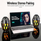 2 Pack Outdoor Bluetooth Speakers Waterproof Wireless, Birthday Gifts for Men Dad, LED Flame Ambient Light, Camping Patio Accessories, Unique Gifts for Him Husband Boyfriend Dad Gifts