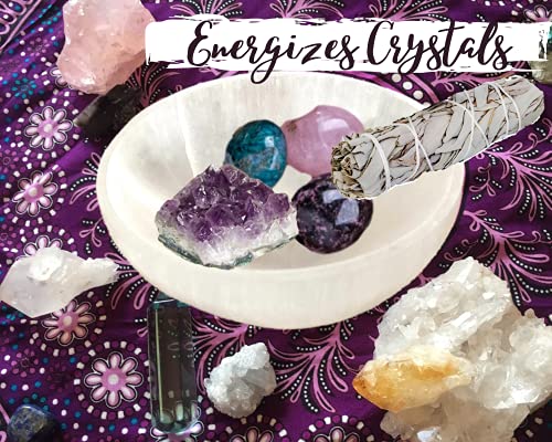 Selenite Crystal Smudge Bowl, Polished Thickly Hand-Carved, Moroccan Crystal Holder to Charge, Cleanse Crystals, Charging, Smudging Bowl, Spiritual Gifts, Wicca Supplies (5" Extra Large)