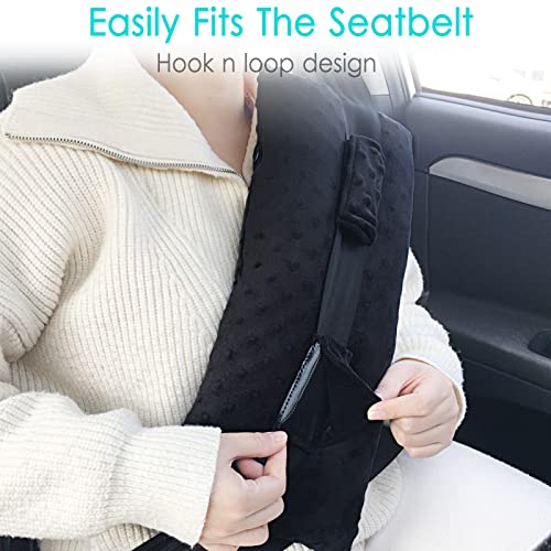 D. Cozy Hysterectomy Pillow Abdominal Surgery Seatbelt Pillows with Pocket Myomectomy Comfort Cushion for Belly Incision Tummy Tuck C-Section Recovery Gifts Women Patients (Minky Black)