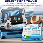 Sleep Mask Wipes - 50 Count Travel Wipes - DuraCleanse Extra Large, Extra Moist Cleaning Wipes for Full Face, Nasal Masks - Unscented Cleaner for Sleep Machine, Supplies and Accessories