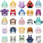 Squish-a-longs by Squishmallows 25 Pack - Series 2 - (25) 1” Mini-Squish, 5 Accessories, 1 Ring, & 1 Collector’s Guide - 2 Chase Figures - Collect, Trade, & Play