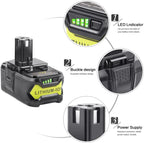 [2 Pack] 18V 6000mAh 18V RB18L50 Replacement Battery for P102 Ryobi Lithium Ion P103, P104, P105, P107, P108, P109 P122 Cordless Power Tools