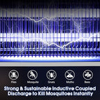 Bug Zapper Indoor, Electric Mosquito Zapper, Powerful Fly Insect Killer Repellent Lamp Outdoor Patio, Home Pest Control Bug Catcher Eliminator for Gnat Fruit Fly Moth w/Replacement Bulb (Silver)