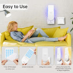Pesteaze Flying Insect Trap, Plug-in Indoor & Killer for Flies, Mosquitoes, Fruit Flies, Moths & Gnats, with Adjustable Brightness UV Attractant Catcher & Night Light, 2 Device + 20 Glue Card Refills