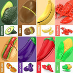 120 Pcs Cutting Play Food Toy for Multiple Kids with 2 Colors Storage Baskets, Kitchen Pretend Food Set for Toddler, Kitchen Toys Accessories, Fake Food/Fruit/Vegetable, Birthday Gifts for Boy Girl