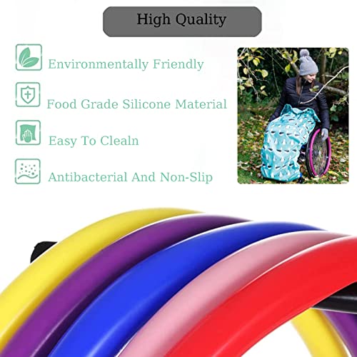 YZRYXHWL Wheelchair Cover Wheelchair Accessories 24in Wheelchair Push Rim Covers 1 Pair Non-Slip Wear-Resistant Hand Push Cover Wheelchair Rear Wheel Push Ring Protective Cover (Color : Purple)