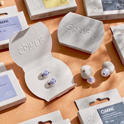 SpinFit Omni for True Wireless Earbuds & IEMs - MS - Patented Silicone Eartips for Replacement (1 Pair) (3.7 mm Nozzle Dia.)