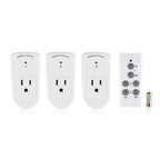 BN-LINK Wireless Remote Control Outlet Electrical Switch for Lights, Fans, Christmas Lights, Small Appliance, 100ft Long Range White (Learning Code, 3 Outlets +1 Remote) 1200W/10A, ETL & FCC Certified