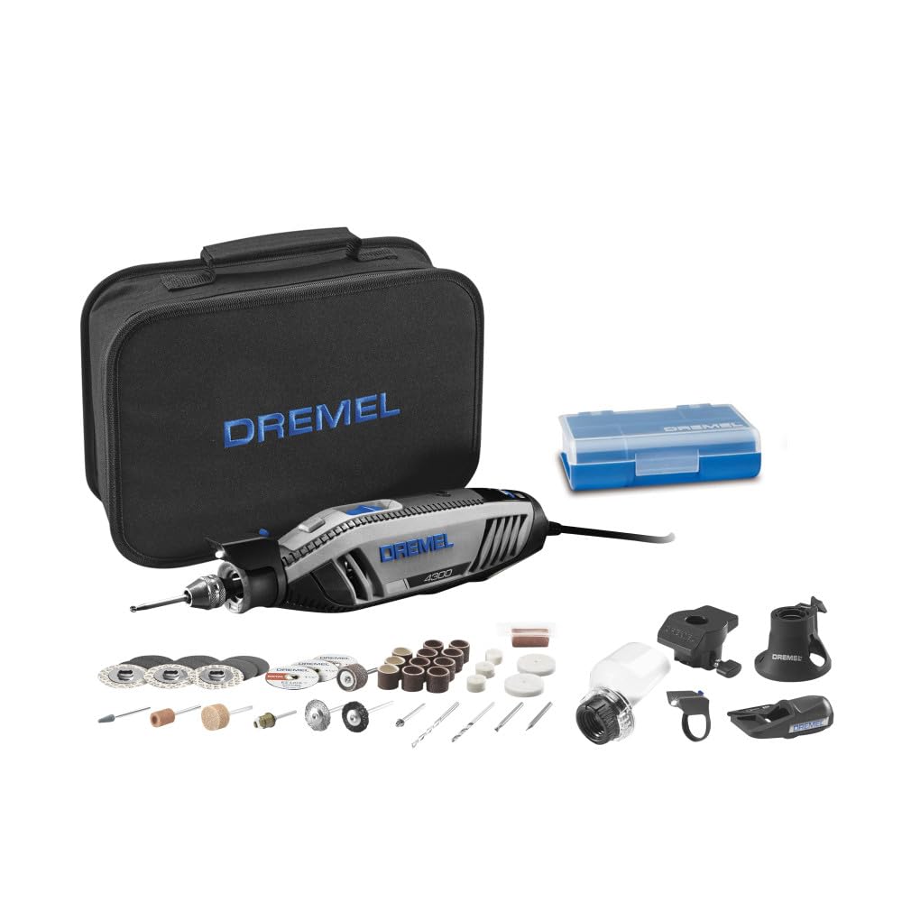 Dremel 4300-5/40 Rotary Tool Kit with LED Light - 5 Attachments & 40 Accessories - Ideal for Grinding, Cutting, Wood Carving, Sanding, and Engraving
