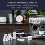 Espresso Machine Cleaning Tablets and Filters for Breville Espresso Machines (10 Tablets + 12 Filters) - 2 Gram Cleaning Tablets & Replacement Water Filter - Espresso Cleaner Accessories