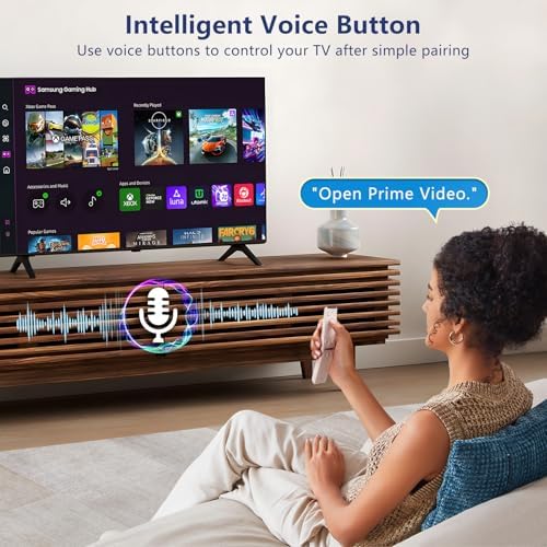 Voice Remote for Samsung-Smart-TV-Remote-Control-Replacement, Universal for Samsung Frame Crystal QLED OLED UHD 4K 8K Voice Smart TV