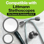 Durabasics Classic 3, Cardiology 3 & Cardiology 4 Accessories Kit for Littman Stethoscope Replacement Parts & Littmann Stethoscope Parts - Fits Classic III, Cardiology III & IV - Grey