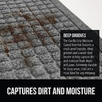 Gorilla Grip Ultra Absorbent Moisture Guard Doormat, Absorbs Up to 1.7 Cups of Water, Stain and Fade Resistant, Spiked Rubber Backing, All Weather Mats Capture Dirt, Indoor Outdoor, 29x17, Grey